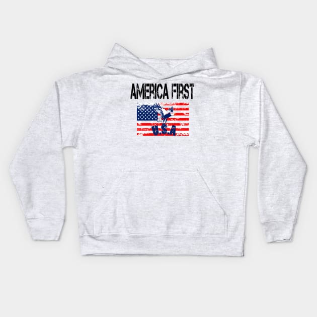 America first Kids Hoodie by merysam